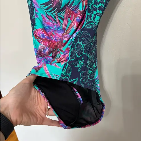 Sundance Kailani Tropical Print One Piece Swimsuit in Teal