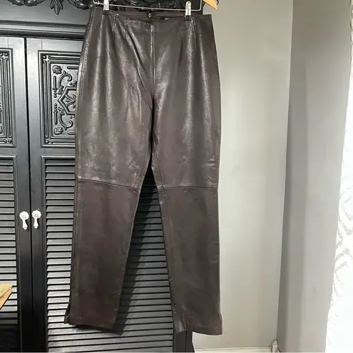 Emanuel Ungaro Chocolate‎ Brown Vintage Buttery Soft Leather Pants Women’s 10 44