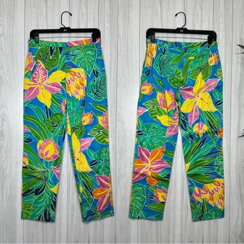 Ralph Lauren Lauren  Vibrant Tropical Print Vacation Crop Ankle Pant size 4