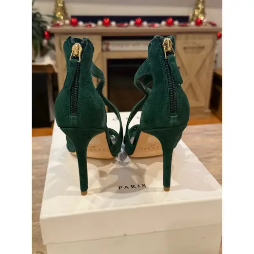 Sandro NEW Elisa Knotted Green Suede Heel Sandal 37