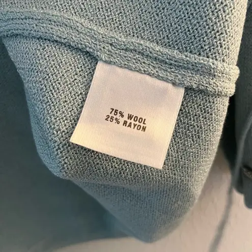 St. John Sport Sweater Light Blue Full Zip Hooded Santana Knit Sweater Sz S GUC