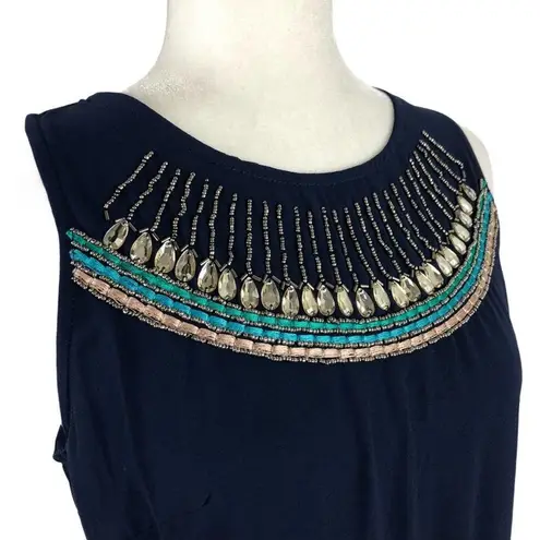 PaperMoon Navy beaded Boho dress size M