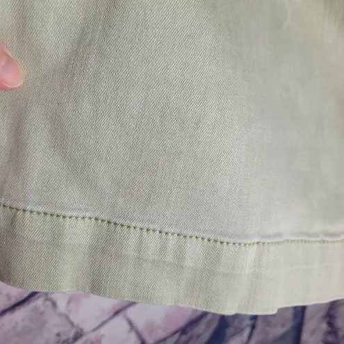 OAT NEW YORK SUNWASHED GREEN WIDE LEG CROPPED JEANS 12/31