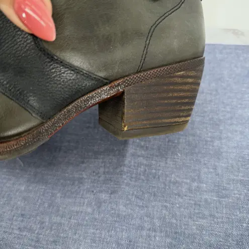 Pikolinos Baqueira Leather Lace Up Oxford Block Heel 8.5 Preppy Retro Gray Goth