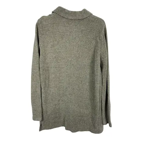 VTG Denim & Co. Chenille Cardigan Sweater S Tan Button Front Long Sleeve Brown