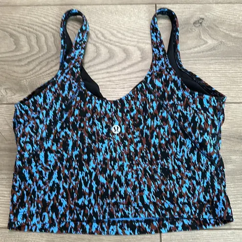 Lululemon  Align Crop Tank Top Leopard Camo Blue Nile Multi Size 6