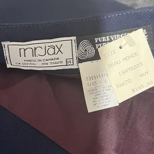 NWT VTG Mr Jaxx Virgin Wool Blue Skirt Canada Academia Secretary Preppy Nautical Size 14