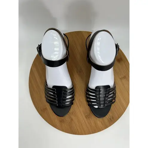 Susina Women's Black Gladiator Ankle Strap Terra Wedge Sandal 9