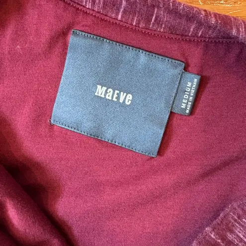 Maeve Sheath Dress | Size Medium | Maroon Stretch Knit