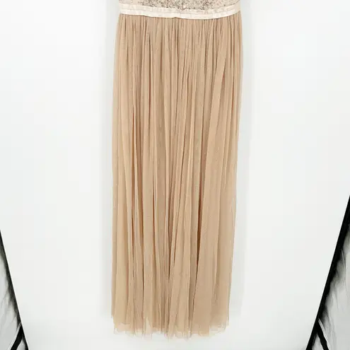 BHLDN Anthropologie x Wedding Bridesmaid Avery Sequin Tulle Maxi Dress Size 2