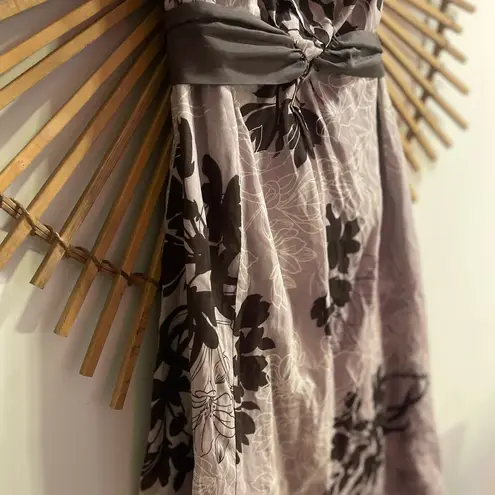 Moulinette Soeurs Anthropologie Strapless Lavender Printed Dress w/ sash Sz4