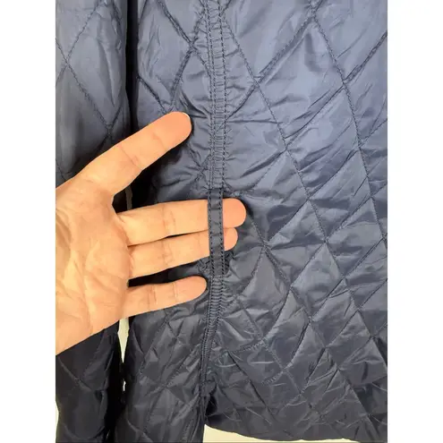 Coldwater Creek Women thin puffer quilt navy blue jacket size L/14