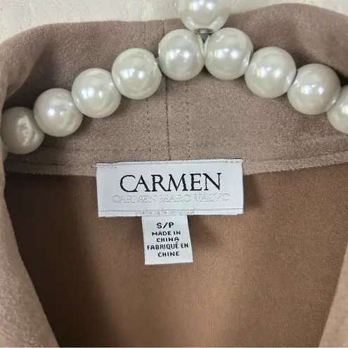 Carmen Marc Valvo Carmen Faux Suede Leather Moto Jacket Size S