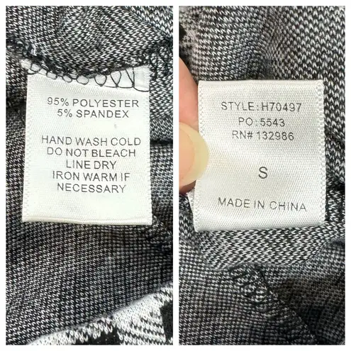 Mittoshop Womens Gingham Check Stretch Flare Pants High Waist Black White Small