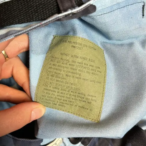 AUTHENTIC BLUE ARMY MILITARY CAMO CARGO UTILITY PANTS Size 30