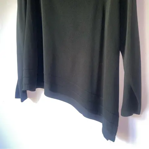 Misook 3X Black Knit Asymmetrical Blouse Long Sleeve