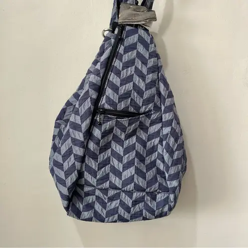 Wild West Colorado Tapestry Sling Bag One Strap Backpack Blue Chevron Vintage