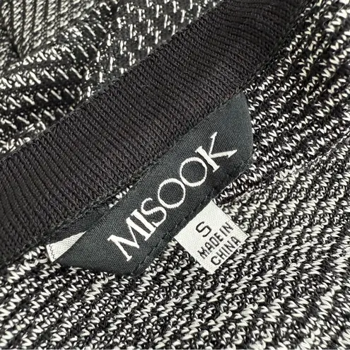 Misook Bold Plaid Tweed Knit Sheath Dress Short Sleeve Stretch Black White Sz S