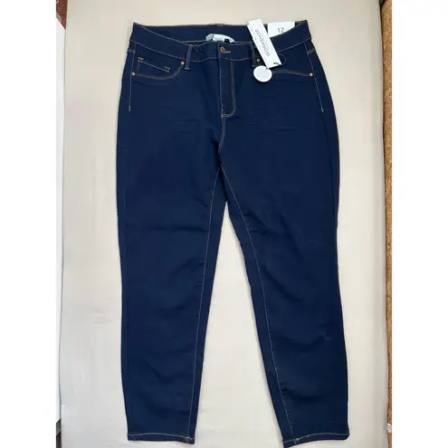 Workshop Republic Clothing WORKSHOP Republic Jeans Sz 12 Dark Blue Skinny Ankle Stretch Contrast Stitching