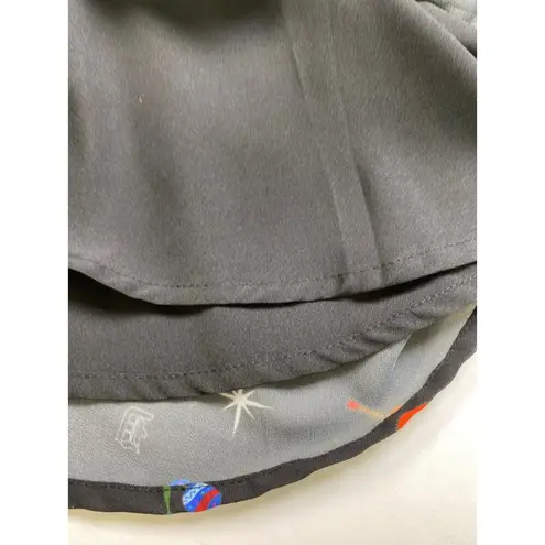 Eshakti Mariachi Print Twisted Sash Waist Peplum Blouse Size Large 14 Boho Chic