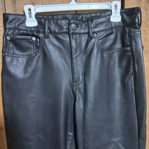 American Eagle  Stretch Faux Leather High Waisted Flare Pants Size 14 Long