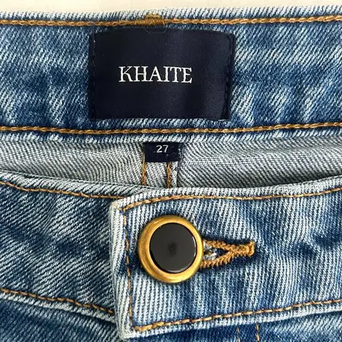 KHAITE Alissa High-Rise Straight-Leg Denim in Blue Size 27