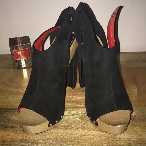 Proenza Schouler Black Suede Platform Sandal Sz7.5