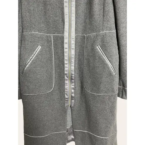 Rebecca Taylor Gray Sequin Zip Up Duster Jacket Dress Size 10