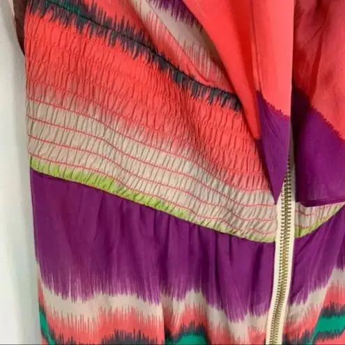 Shoshanna ANTHROPOLOGIE Silk  Serrapi Strapless Striped Ruffle Mini Dress Size 4