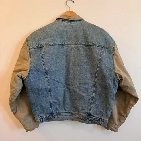 Gap Vintage 90’s  Denim Two-Tone Twill Jean Bomber Jacket Sz Medium