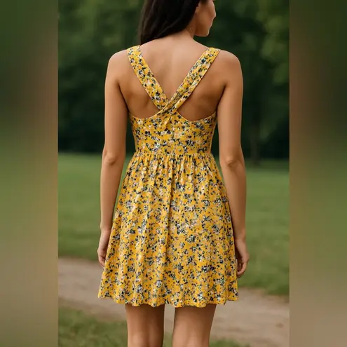 Kaileigh Yellow Blue Floral Sundress