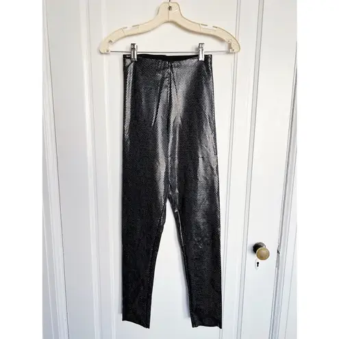 Commando • Faux Leather Animal-Print Leggings in Navy Snake blue black reptile