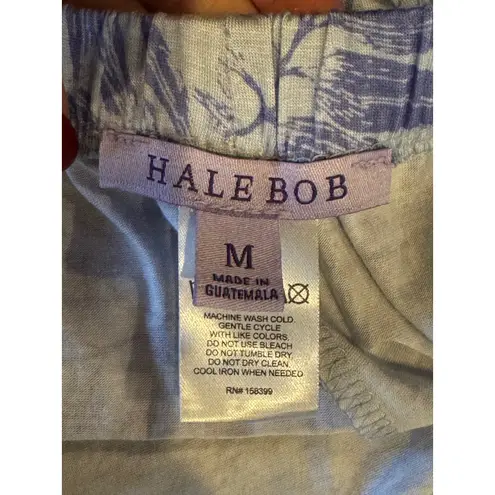 Hale Bob Pajama Shorts Women Medium Blue Purple Palm Print Loungewear Casual