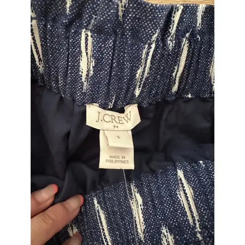 J CREW Blue White Patterned Skirt Size 2 NEW