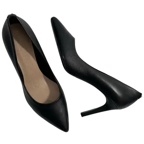 Karl Lagerfeld NWT Paris Glora Point Toe Black Leather Pumps Sz 9.5 US 40.5 EU