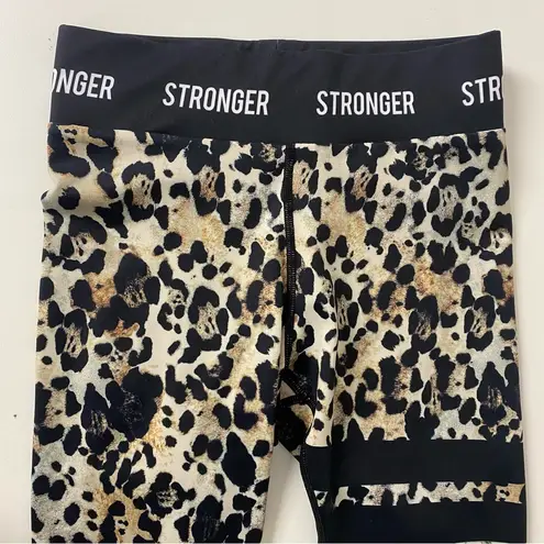 Stronger Roar Leopard Print Sports Leggings & Bra Set Size XS