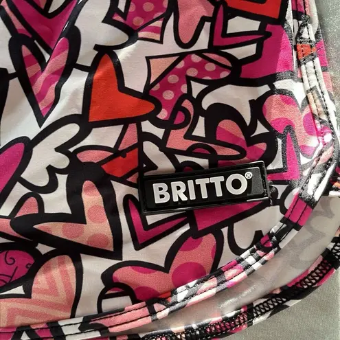 BRITTO Shorts Pink Red Heart Graphic Print Brand New With Tags Size XS