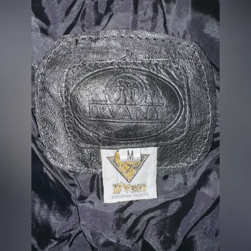 European Vintage Moto Leather Black Vest fits like a small