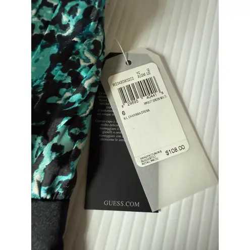 Guess  Strapless Dress‎ Party Cocktail A-Line Animal Print Green Multi 6