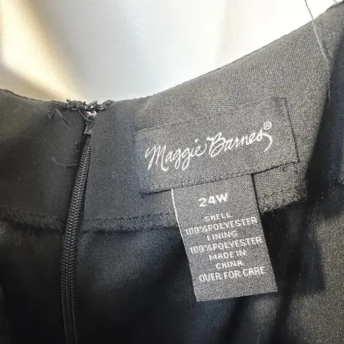 Maggie Barnes Plus Size 24W Dress Midi Black Polka Dot Sleeveless Shift 1414