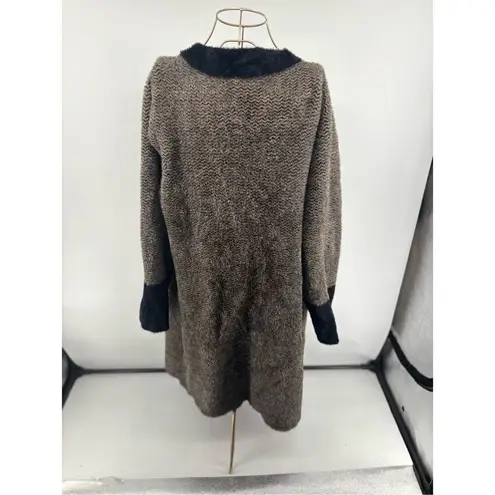 Lysse Cabin Faux Mink Long Coat Chevron Women’s Size Large/Extra large Pockets