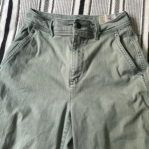 Gap  Green Barrel Khaki High Rise 90s Preppy Boho Tapered Jeans size 00