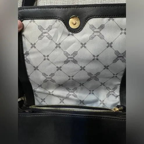 Aimee Kestenberg black leather purse with leopard print trim and stud details - Image 9