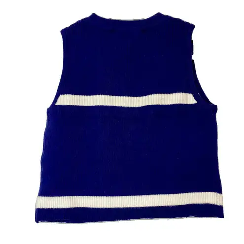 Cider Women’s Striped Knitted Cami Crop Vest Top Blue Stripes Size Medium EUC