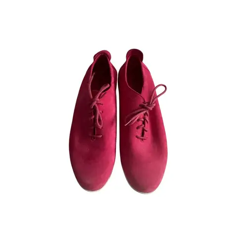 ARCHE Red Sueded Leather Lace Up Sneakers Size 40 / US 10