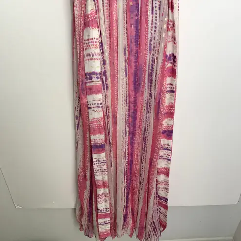 Rococo Sand Maxi Cherie Pink Sparkle Striped Purple Dress Womens Medium