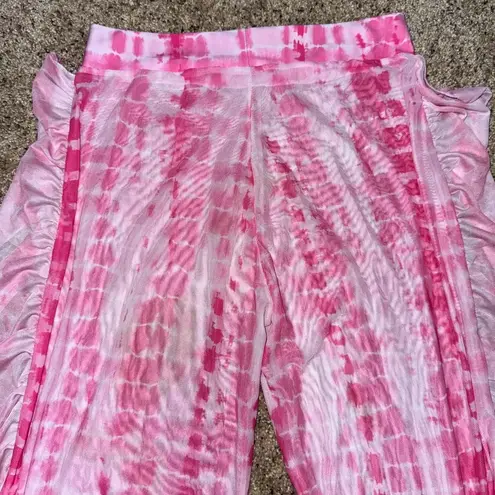 Pink & White Tie Dye Bikini CoverUp Pants