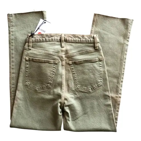 RE/DONE NWT 90’s High Rise Loose Fit Button Fly Jeans Washed Sage Green Size 25