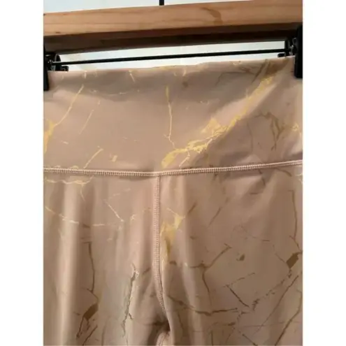 Mono B Shimmer and Shine High‎ Waisted Leggings Size medium Tan/Gold Tan