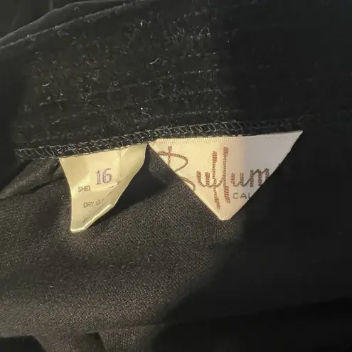 Buffums California Black Velvet Skirt VTG Pockets Rockabilly Gothic Luxury 30” Size M